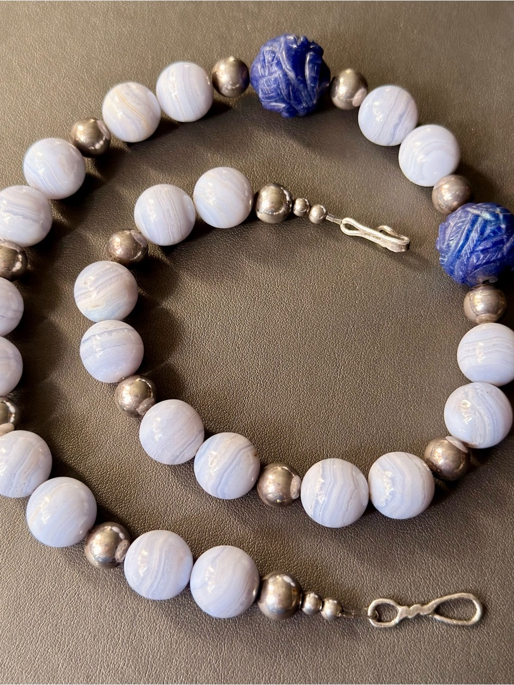 925 Lapis Lazuli & Blue Lace Agate Necklace